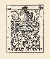 Andrew Carnegie's personal bookplate