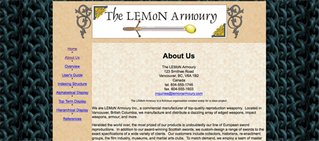 LEMoN Armoury Thesaurus screenshot